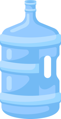 Bir galon su şişesi Karikatür çizimi izole nesne 