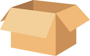 boş karton kutu karikatür çizimi izole nesne 