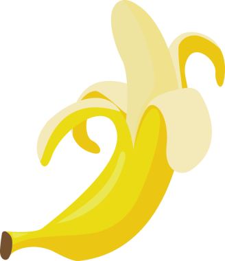 meyve muzlu karikatür çizimi izole nesne 