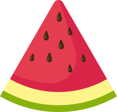 meyve dilimlenmiş karpuz karikatür çizimi izole nesne 