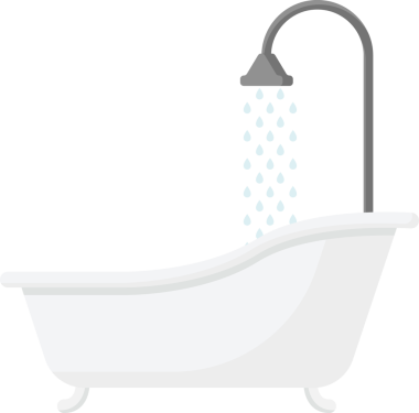 Küvet karikatürü çizimi izole nesne