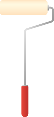 Boya silindirli karikatür çizimi izole nesne