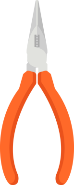 İğne burun pensesi karikatür çizimi izole nesne