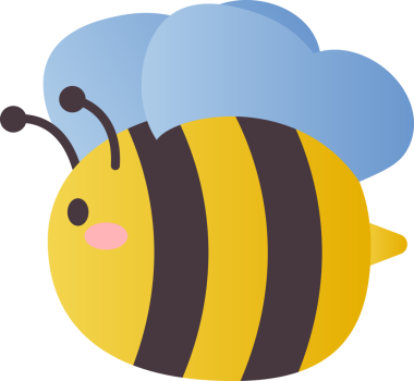 Böcek sevimli arı çizgi filmi çizimi izole nesne 