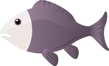 balık karikatürü çizimi izole nesne 