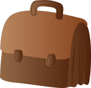 çizgi film gradyan kahverengi deri çanta izole element