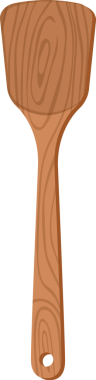 Karikatür doğa ahşap mutfak gereçleri ahşap desenli çatal bıçak spatulası.
