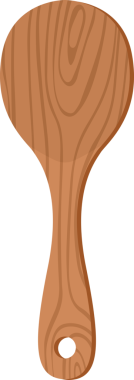 Ahşap ahşap mutfak gereçleri ahşap desenli pirinç spatulası.