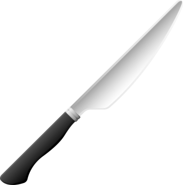 Çizgi film mutfak gereçleri fırınlanmış, paslanmaz bıçak renginde.