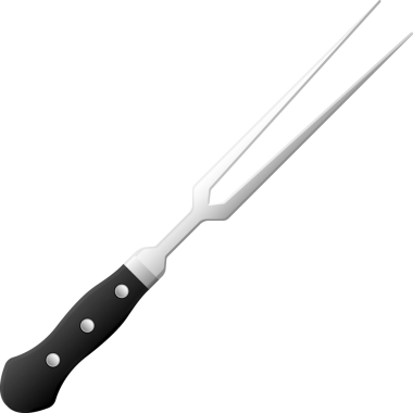 Çizgi film mutfak gereçleri mutfak mutfağı çatal grisi gradyan rengi.