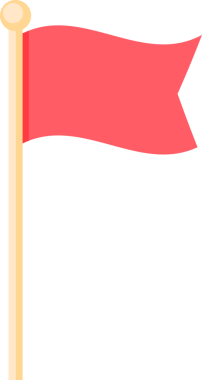 şeffaf arkaplan resmi Karikatür kırmızı bayrak izole nesne çizimi