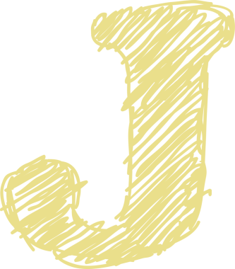 El çizimi sarı tebeşir alfabesi büyük harf J