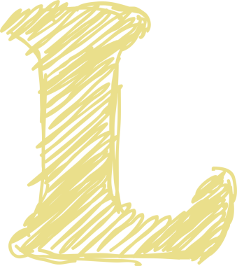 El çizimi sarı tebeşir alfabesi büyük harf L