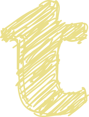 El çizimi sarı tebeşir alfabesi küçük harf t