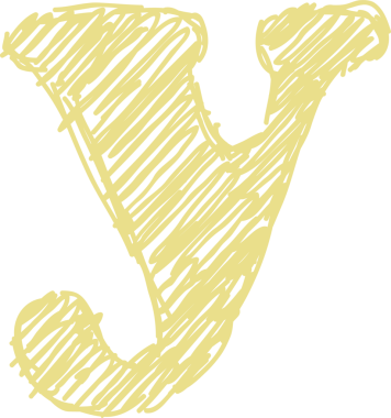 El çizimi sarı tebeşir alfabesi küçük harf y