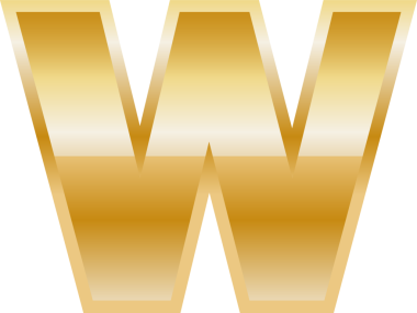 Altın gradyan alfabe harfi büyük harf W