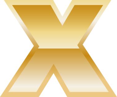 Altın gradyan alfabe harfi küçük harf x