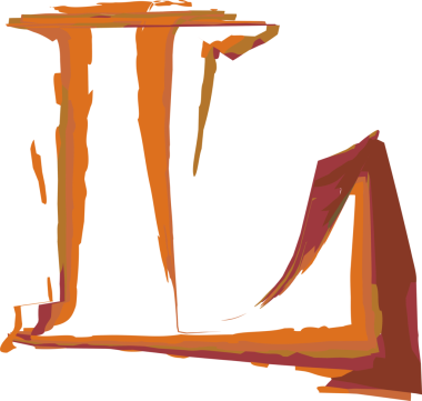 El çizimi boya tarzı alfabe harfi büyük harf L