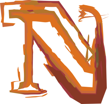 El çizimi boya stili alfabe harfi büyük harf N