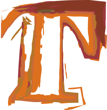 El çizimi boya stili alfabe harfi büyük harf T