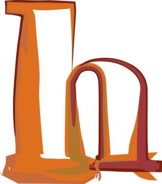 El çizimi boya alfabesi küçük harf h