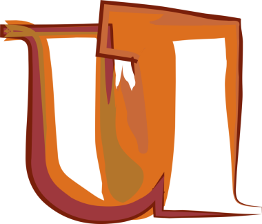 El çizimi boya alfabesi küçük harf u