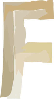 Suluboya el çizimi biçim alfabesi büyük harf F