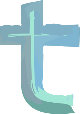 Suluboya el çizimi biçim alfabesi küçük harf t