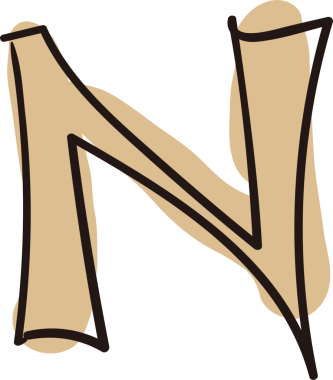 Graffiti el çizimi stil alfabe harfi büyük harf N