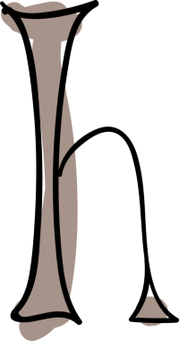 Graffiti el çizimi stil alfabesi küçük harf h