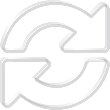 Şeffaf cam desen biçimi simgesi geri dönüştürülmüş yuvarlak ok