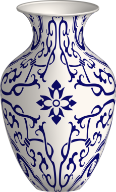 Lacivert Çin porselen vazo sarmal çapraz çerçeve çiçek