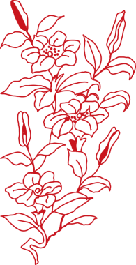 Antik Çin Retro Deseni Botanik Bahçesi Çiçeği