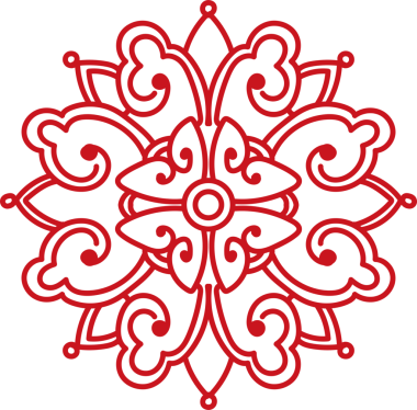 Antik Çin Retro Deseni Botanik Bahçesi Çiçeği