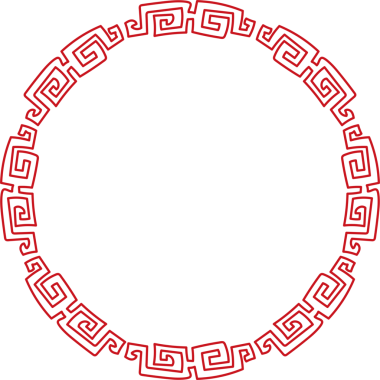 Antik Çin Retro Desenli spiral çerçeve çizgisi