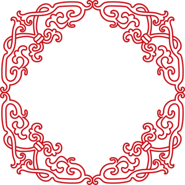 Antik Çin Retro Desenli spiral eğri çerçeve çizgisi