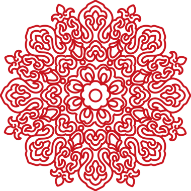 Eski Çince Retro Desen Kaleydoskop Çiçeği