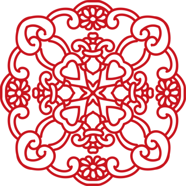 Antik Çin Retro Deseni sarmal eğri çiçek zinciri