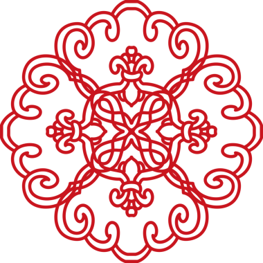 Antik Çin Retro Deseni sarmal eğri çiçek zinciri