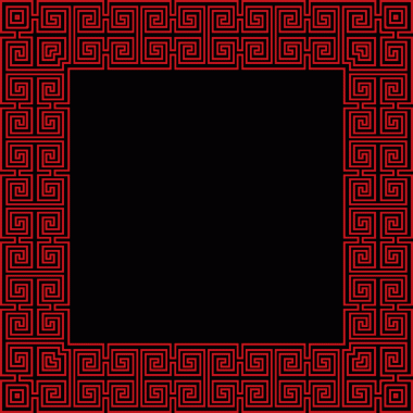 Antik Çin Retro Deseni geometri spiral çerçeve çizgisi