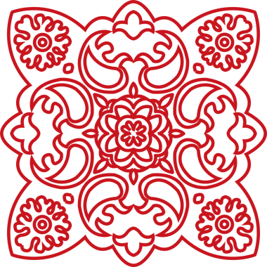 Antik Çin Retro Deseni Botanik Bahçesi eğrisi Çapraz çerçeve çiçek zinciri