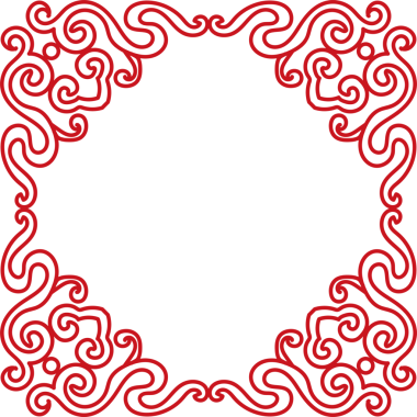 Antik Çin Retro Desenli spiral eğri zincir köşesi çerçeve çizgisi