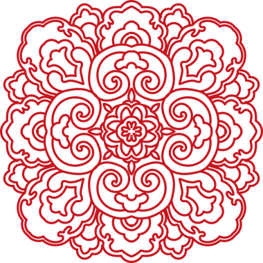 Antik Çin Retro Deseni Botanik Bahçesi eğrisi Çapraz çerçeve çiçek zinciri