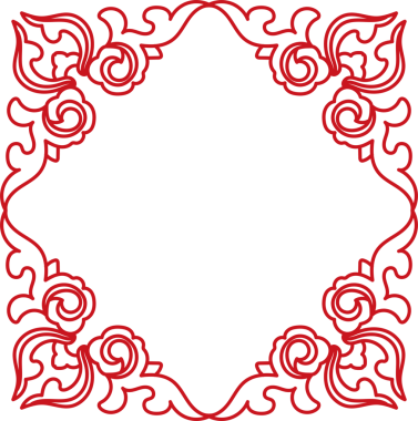 Antik Çin Retro Desenli spiral eğri zincir köşesi çerçeve çizgisi