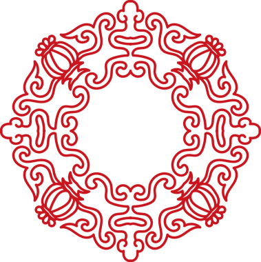 Antik Çin Retro Desenli spiral eğri çerçeve zinciri