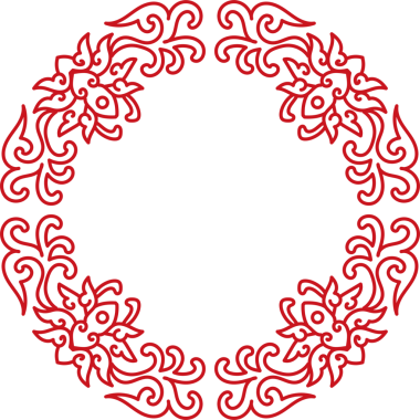 Antik Çin Retro Deseni. Çiçek çerçevesi.