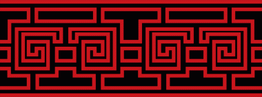 Antik Çin Retro Deseni geometri spiral çerçeve sınırı