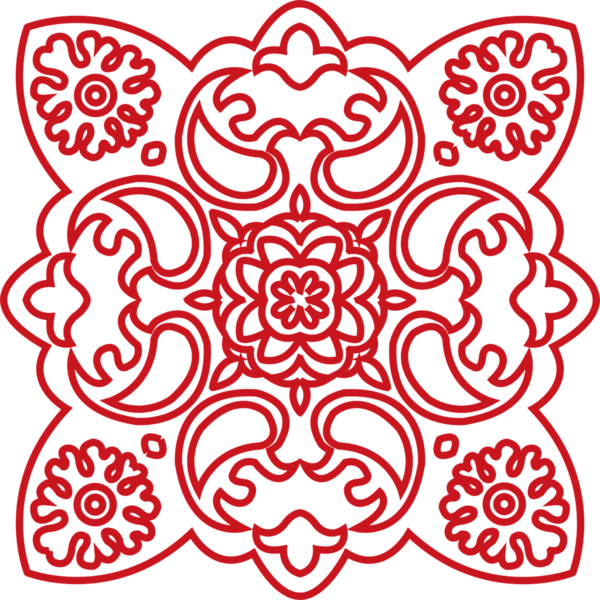 Antik Çin Retro Deseni Botanik Bahçesi eğrisi Çapraz çerçeve çiçek zinciri