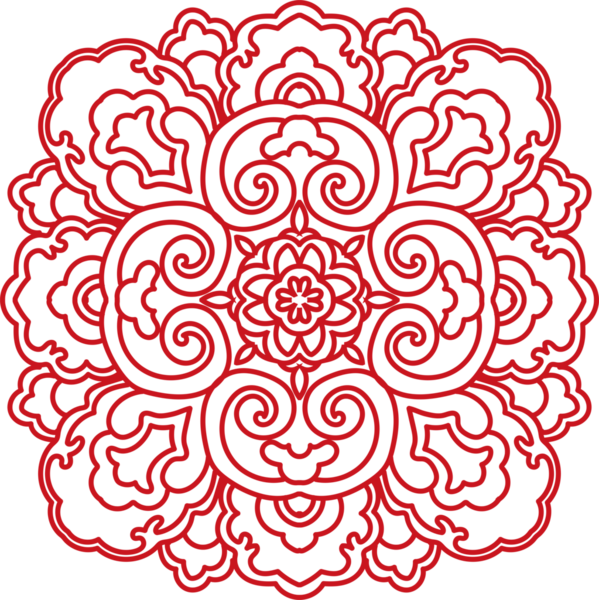 Antik Çin Retro Deseni Botanik Bahçesi eğrisi Çapraz çerçeve çiçek zinciri