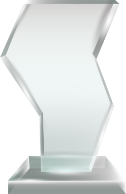 Şeffaf Boş Kristal Cam Ödül Şablonu
